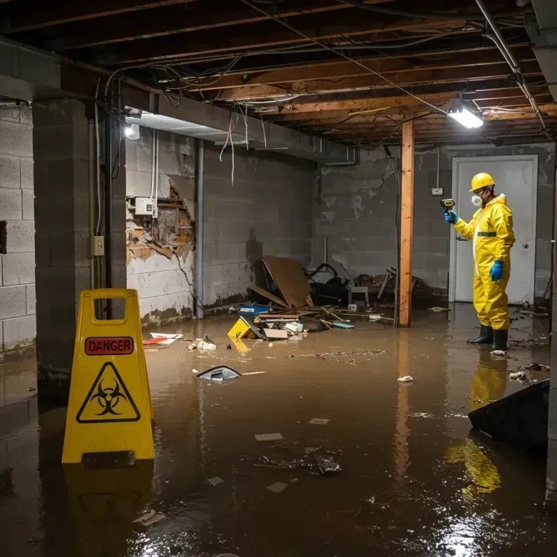 Flooded Basement Electrical Hazard in Williamsburg, MA Property